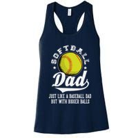 Softball Dad Like A Baseball Dad With Bigger Balls Softball Womens Tank Top