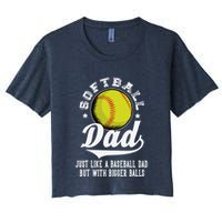 Softball Dad Like A Baseball Dad With Bigger Balls Softball Crop Top