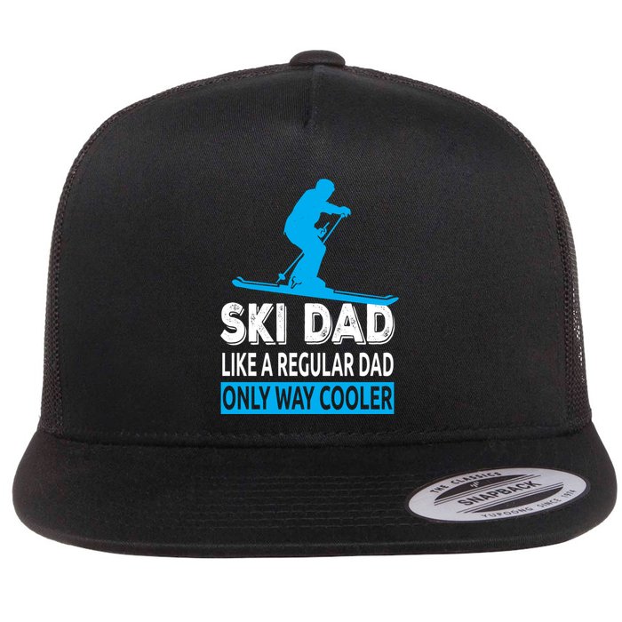 Ski Dad Like A Regular Dad Only Way Cooler Skiing Cute Gift Flat Bill Trucker Hat
