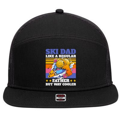 Ski Dad Like A Regular Dad But Way Cooler For Fathers Day Gift 7 Panel Mesh Trucker Snapback Hat