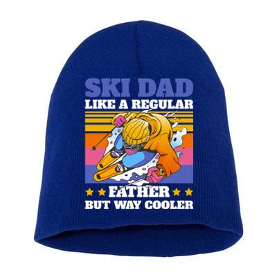 Ski Dad Like A Regular Dad But Way Cooler For Fathers Day Gift Short Acrylic Beanie