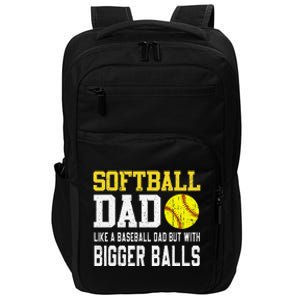 Softball Dad Like A Baseball But With Bigger Balls FatherS Impact Tech Backpack