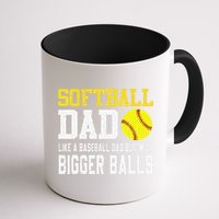 Softball Dad Like A Baseball But With Bigger Balls FatherS Mug