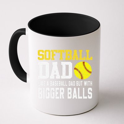 Softball Dad Like A Baseball But With Bigger Balls FatherS Mug