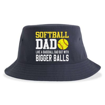 Softball Dad Like A Baseball But With Bigger Balls FatherS Sustainable Bucket Hat