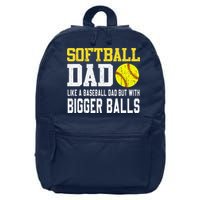 Softball Dad Like A Baseball But With Bigger Balls FatherS 16 in Basic Backpack