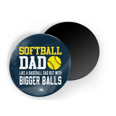 Softball Dad Like A Baseball But With Bigger Balls FatherS Magnet