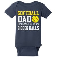 Softball Dad Like A Baseball But With Bigger Balls FatherS Baby Bodysuit