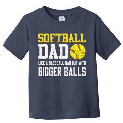 Softball Dad Like A Baseball But With Bigger Balls FatherS Toddler T-Shirt