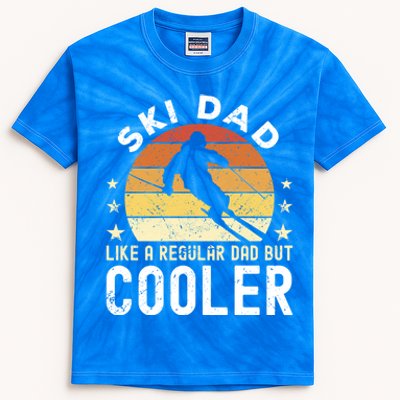 Ski Dad Like A Regular Dad But Cooler Skier Dad Gift Kids Tie-Dye T-Shirt