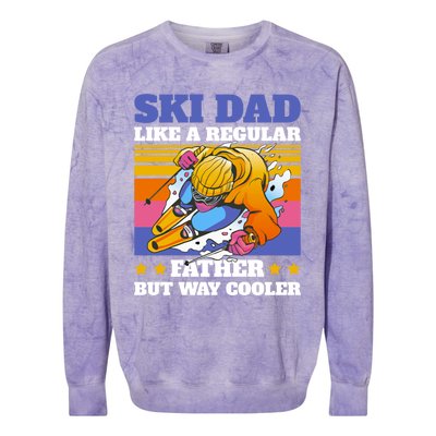 Ski Dad Like A Regular Dad But Way Cooler For Fathers Day Gift Colorblast Crewneck Sweatshirt