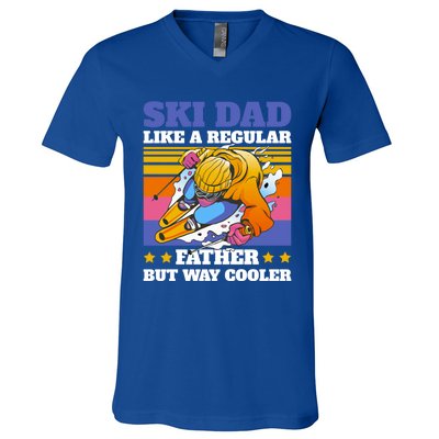 Ski Dad Like A Regular Dad But Way Cooler For Fathers Day Gift V-Neck T-Shirt