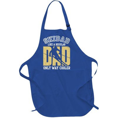 Ski Dad Like A Regular Dad Only Way Cooler Cute Gift Full-Length Apron With Pockets