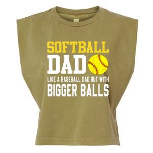 Softball Dad Like A Baseball But With Bigger Balls Fathers Garment-Dyed Women's Muscle Tee