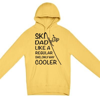 Ski Dad Like A Regular Dad Only Way Cooler Cute Gift Daddy Skier Gift Premium Pullover Hoodie