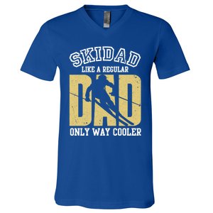 Ski Dad Like A Regular Dad Only Way Cooler Gift V-Neck T-Shirt