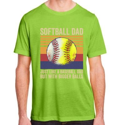 Softball Dad Like A Baseball Dad With Bigger Balls Vintage Gift Adult ChromaSoft Performance T-Shirt