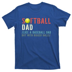 Softball Dad Like A Baseball But With Bigger Balls Fathers Gift T-Shirt