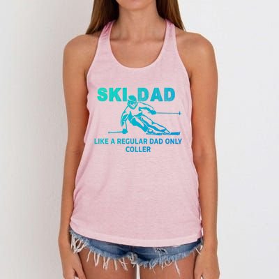 Ski Dad Like A Regular Dad Only Cooler Funny Skiing Gift Women's Knotted Racerback Tank