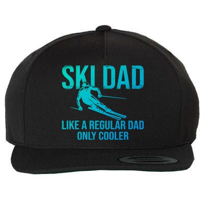 Ski Dad Like A Regular Dad Only Cooler Happy Father Day Funny Gift Wool Snapback Cap