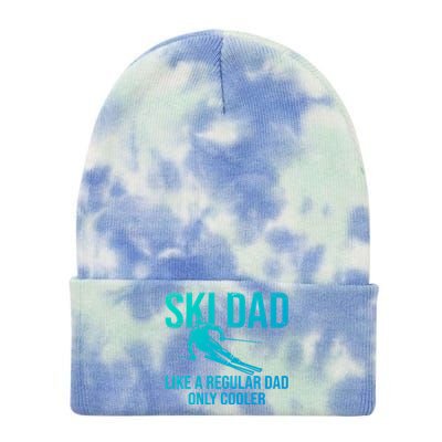 Ski Dad Like A Regular Dad Only Cooler Happy Father Day Funny Gift Tie Dye 12in Knit Beanie