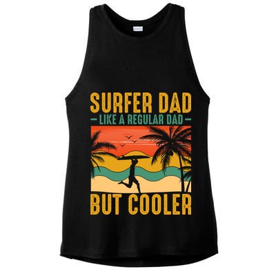 Surfer Dad Like Regular Dad But Cooler | Surfing Dad Ladies PosiCharge Tri-Blend Wicking Tank