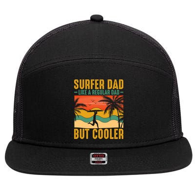 Surfer Dad Like Regular Dad But Cooler | Surfing Dad 7 Panel Mesh Trucker Snapback Hat