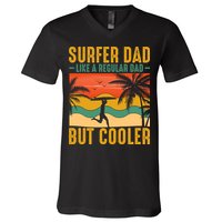Surfer Dad Like Regular Dad But Cooler | Surfing Dad V-Neck T-Shirt