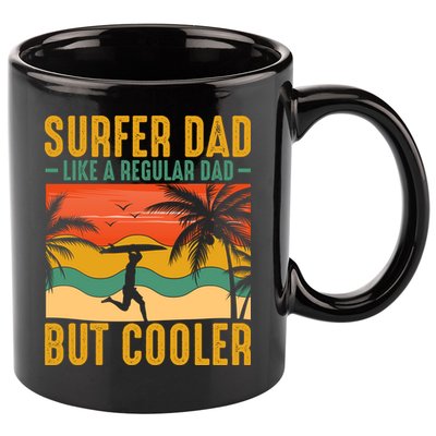 Surfer Dad Like Regular Dad But Cooler | Surfing Dad 11oz C Handle Ceramic Mug