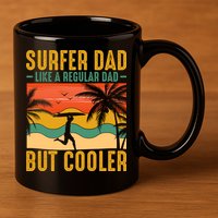 Surfer Dad Like Regular Dad But Cooler | Surfing Dad 11oz C Handle Ceramic Mug