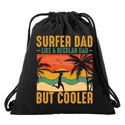 Surfer Dad Like Regular Dad But Cooler | Surfing Dad Drawstring Bag