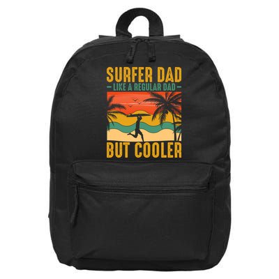 Surfer Dad Like Regular Dad But Cooler | Surfing Dad 16 in Basic Backpack