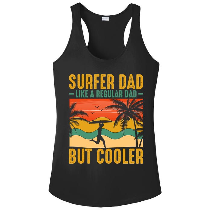 Surfer Dad Like Regular Dad But Cooler | Surfing Dad Ladies PosiCharge Competitor Racerback Tank