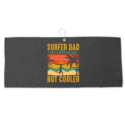Surfer Dad Like Regular Dad But Cooler | Surfing Dad Large Microfiber Waffle Golf Towel