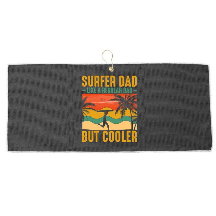 Surfer Dad Like Regular Dad But Cooler | Surfing Dad Large Microfiber Waffle Golf Towel