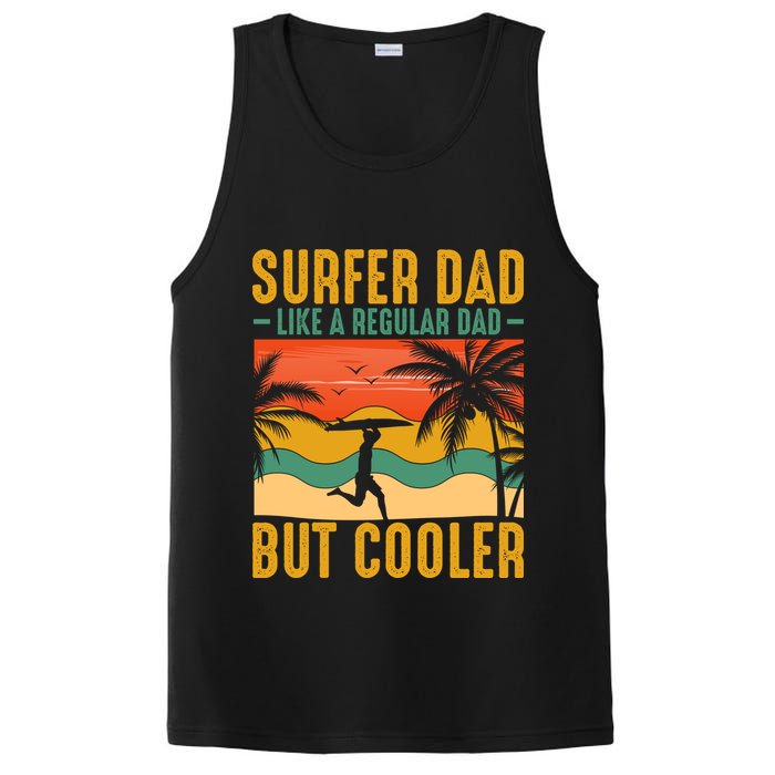 Surfer Dad Like Regular Dad But Cooler | Surfing Dad PosiCharge Competitor Tank