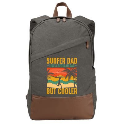 Surfer Dad Like Regular Dad But Cooler | Surfing Dad Cotton Canvas Backpack