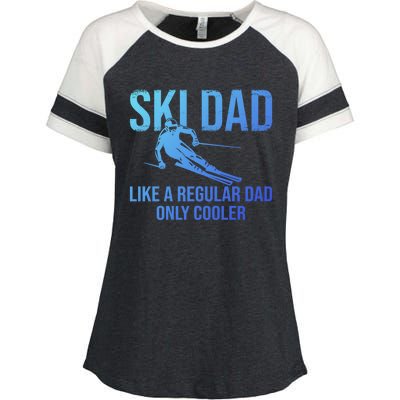 Ski Dad Like A Regular Dad Only Cooler Happy Father Day Funny Gift Enza Ladies Jersey Colorblock Tee