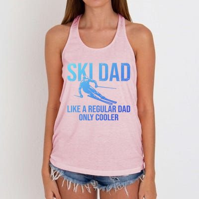 Ski Dad Like A Regular Dad Only Cooler Happy Father Day Funny Gift Women's Knotted Racerback Tank