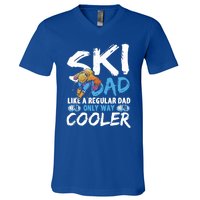 Ski Dad Like A Regular Dad Only Way Cooler Skiing Skier Gift V-Neck T-Shirt