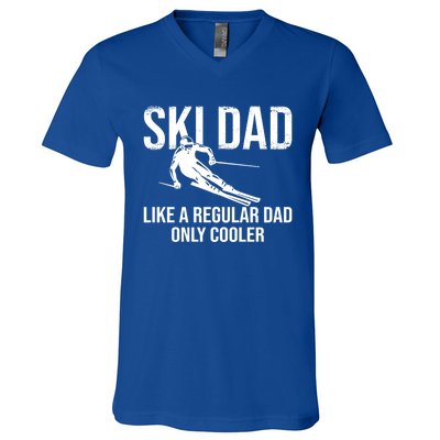 Ski Dad Like A Regular Dad Only Cooler Happy Father Day Gift V-Neck T-Shirt