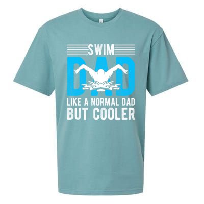 Swim Dad Like A Normal Dad But Cooler Swim Dad Funny Gift Sueded Cloud Jersey T-Shirt