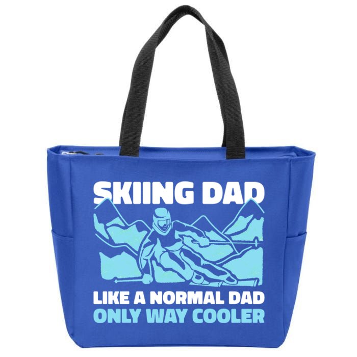 Skiing Dad Like A Regular Dad But Cooler For Father's Day Gift Zip Tote Bag