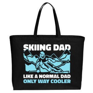 Skiing Dad Like A Regular Dad But Cooler For Father's Day Gift Cotton Canvas Jumbo Tote