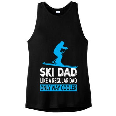 Ski Dad Like A Regular Dad Only Way Cooler Skiing Gift Ladies PosiCharge Tri-Blend Wicking Tank