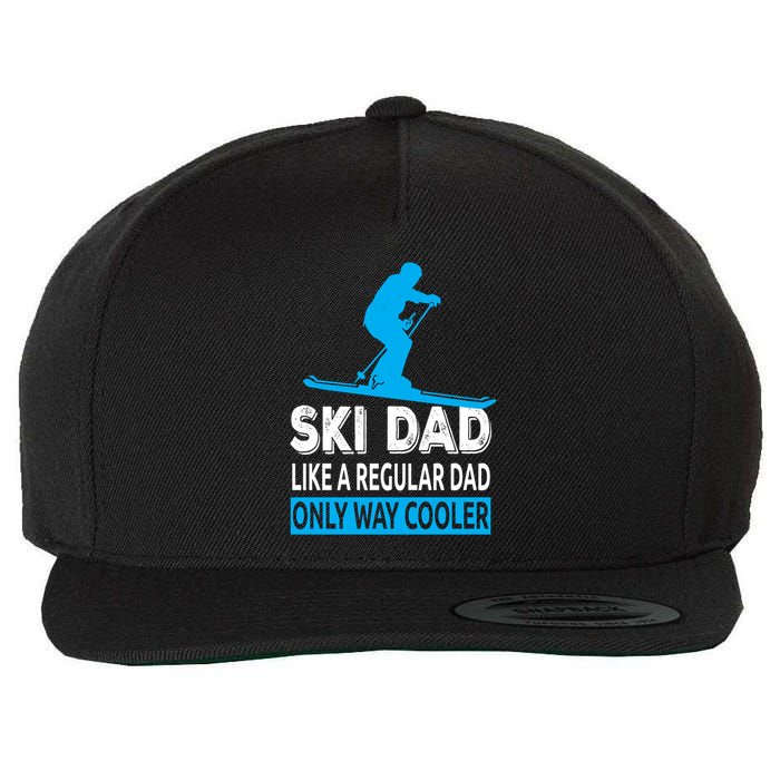 Ski Dad Like A Regular Dad Only Way Cooler Skiing Gift Wool Snapback Cap