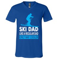 Ski Dad Like A Regular Dad Only Way Cooler Skiing Gift V-Neck T-Shirt