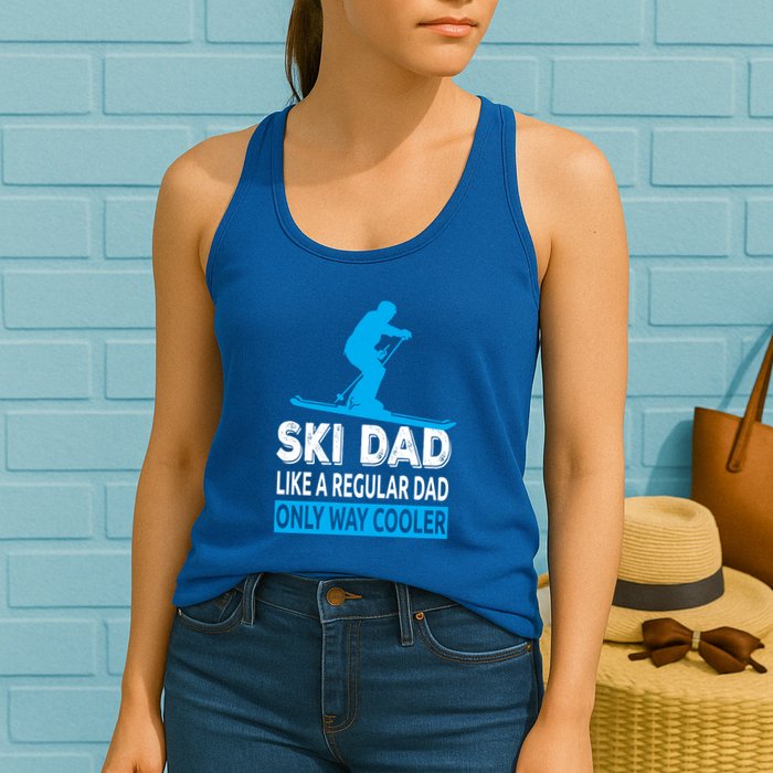 Ski Dad Like A Regular Dad Only Way Cooler Skiing Gift Womens Tank Top