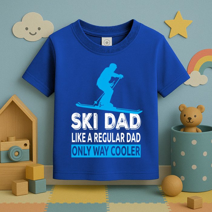 Ski Dad Like A Regular Dad Only Way Cooler Skiing Gift Toddler T-Shirt