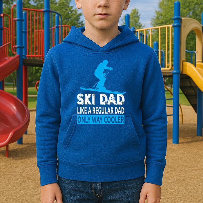 Ski Dad Like A Regular Dad Only Way Cooler Skiing Gift Kids Hoodie